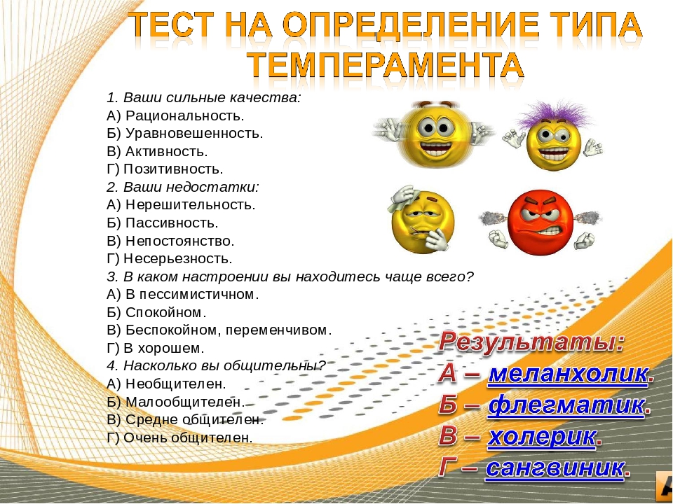 Презентация тест темперамент