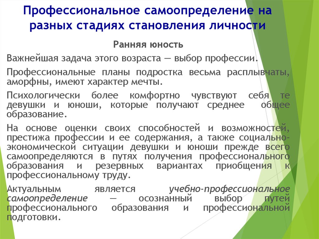 Какую роль играет правильно составленный профессиональный план в профессиональном самоопределении