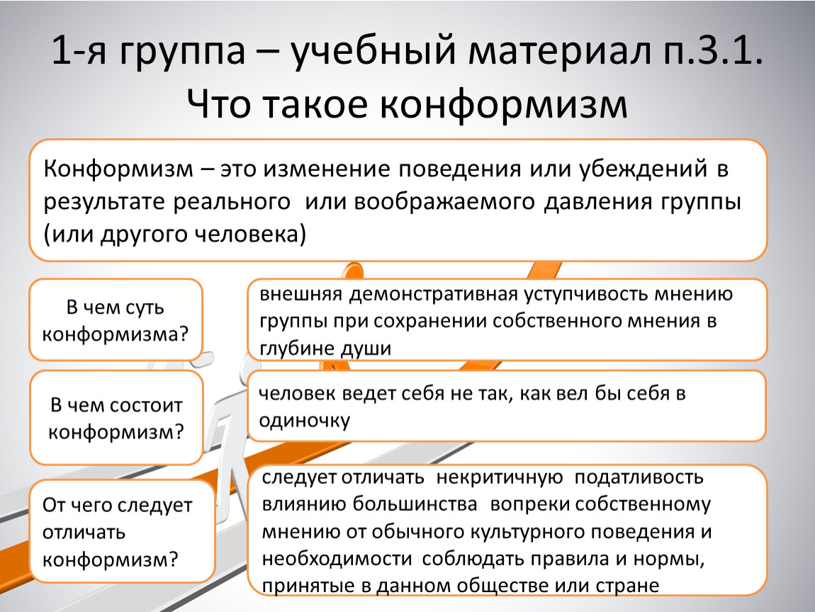 Конформизм: причины, виды, проявления