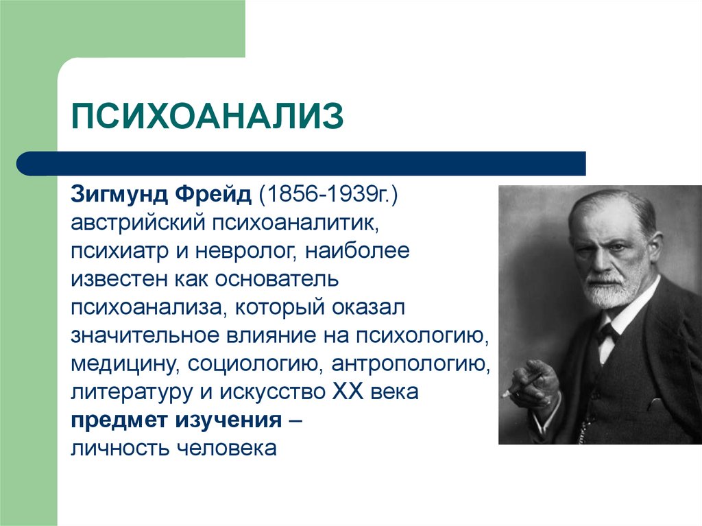 Психоанализ в философии презентация