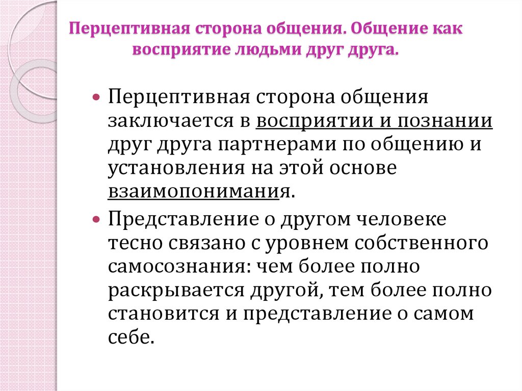 Общение как познание другого человека презентация