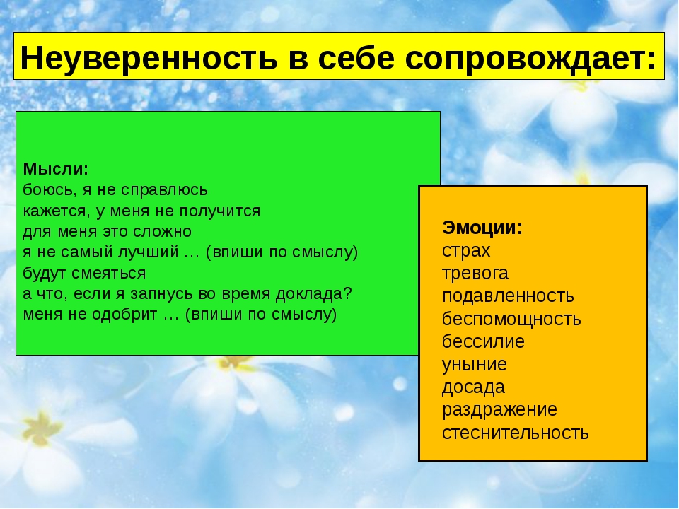 Сочетающую в себе признаки. Причины неуверенности в себе. Проявления неуверенности в себе. Причины неуверенности в себе психология. Причины неуверенности в себе человека.