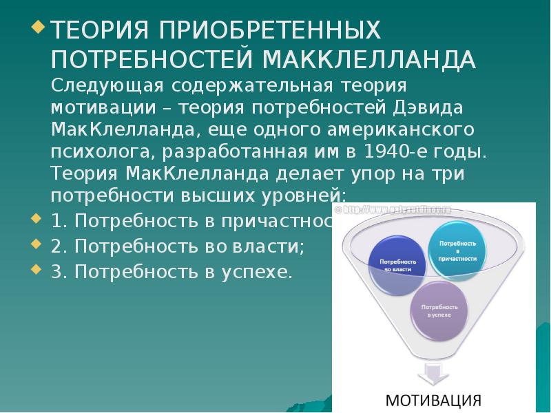 Теория мотивации макклелланда презентация