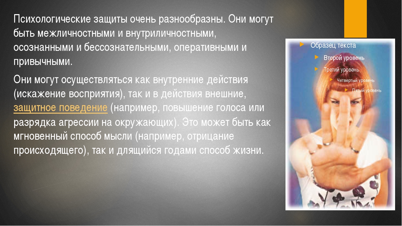 Механизмы психологической защиты в психологии презентация