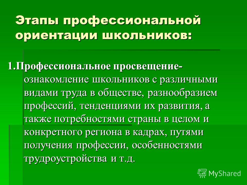 Проект по профессиональному самоопределению 8 класс