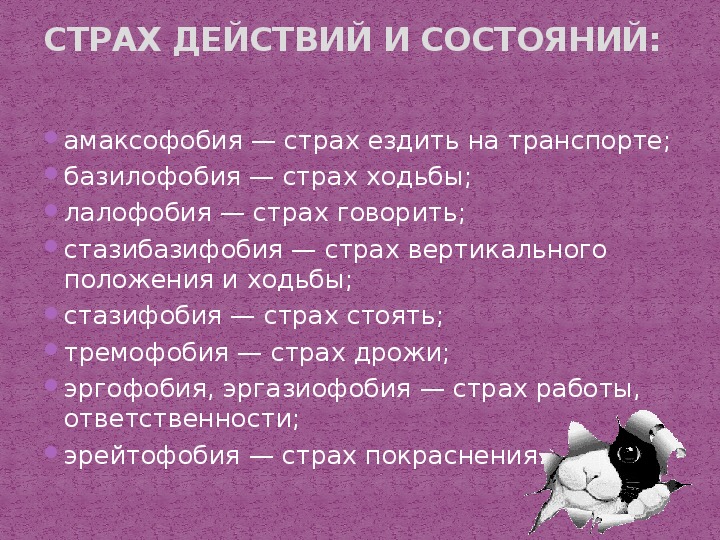 Фобии. симптомы и причины возникновения