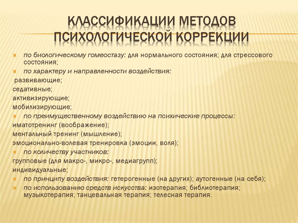 Коррекция функциональных состояний обоснование схемы и показания к применению