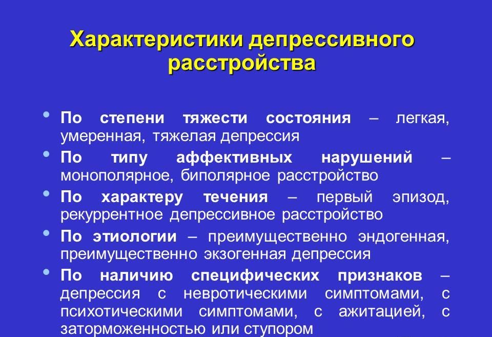 Клиническая картина депрессии